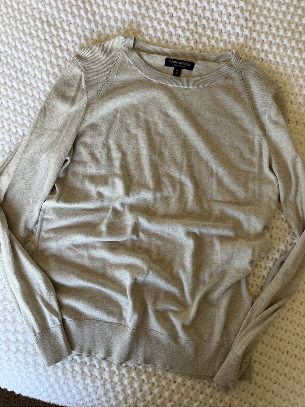 Banana Republic Beige Lightweight Crewneck Sweater